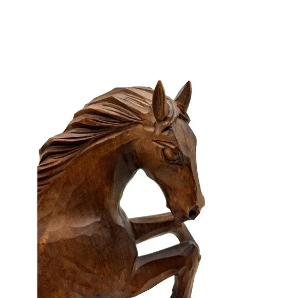 Vintage Antique Hand Carved Wooden Horse 10.5" tall - Picture 6 of 11